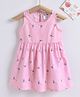 Kookie Kids Sleeveless Allover Printed Frock - Pink