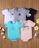 Kookie Kids Half Sleeves Onesies Pack of 5 - Multicolor