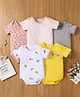 Kookie Kids Half Sleeves Onesies Pack of 5 - Multicolor