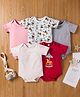 Kookie Kids Half Sleeves Onesies Pack of 5 - Multicolor