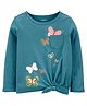 Carter's Ballerina Tie-Front Jersey Tee - Turquoise
