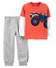 Carter's 2-Piece Monster Truck Tee & Pant Set - Red Grey