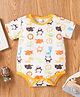 Kookie Kids Half Sleeves Printed Onesie - White Orange