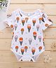 Kookie Kids Half Sleeves Onesie Ice Cream Print - White