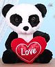 Mirada Panda With Heart Soft Toy Black - Height 25 cm