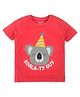 Babyhug Half Sleeves Tee Koala Print - Red