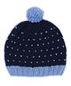 USHA ENTERPRISES Snowfall Slouchy Pom Pom Detailing Crochet Cap - Blue-  Diameter 44cm