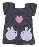 USHA ENTERPRISES Half Sleeves Rabbit Design Dress - Grey