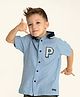 Cherry Crumble By Nitt Hyman Half Sleeves P Patch Shirt - Blue