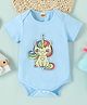Kookie Kids Half Sleeves Onesie Unicorn Print - Blue