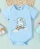 Kookie Kids Half Sleeves Onesie Unicorn Print - Blue