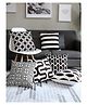 Elementary Premium Cotton Geometric Theme Cushion Covers Pack of 6 - Black