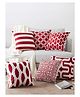 Elementary Plush Cotton Abstract Cushion Covers Pack of 6 - Wine/ Maroon