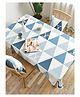 Elementary 100% Cotton Printed 6 Seater Table Cover - Blue