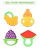 Mastela Silicone Fruit Shape Teether Pack of 2 - (Color & Design May Vary)