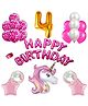 Shopperskart Unicorn Themed 4th Birthday Decor Kit Pink - Pack of 50