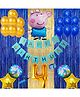 Shopperskart Cartoon Theme 4th Birthday Decoration Kit Blue - Pack of 74