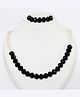 Aabacus Crystals Glass Beads & Pearls Necklace & Bracelet - Black & Off White