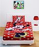 Disney by kuber Bedsheet with Pillow Cover Minnie Mouse Print - Red
