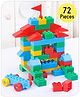 Babyhug Premium 72 Pcs Big Size Colorful Blocks| Toys Building and Construction Interlocking Jumbo Blocks with Big Building Storage Deluxe Bag | Educational and Learning Toy for Children| BIS Certified| Non-Toxic