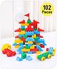 Babyhug Premium 102 Pcs Big Size Colorful Blocks| Toys Building and Construction Interlocking Jumbo Blocks with Big Building Storage Deluxe Bag| Educational and Learning Toy for Children| BIS Certified| Non-Toxic