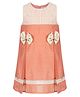 A Little Fable Sleeveless Bow Lace Embellished Dress - Peach