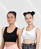D'chica Set of 2 Horse Print Non Padded Non Wired Beginner Bras - White Black