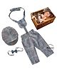Babymoon Gentleman Cap, Bow and Suspender Photoshoot Prop - White Grey