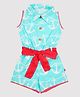 Nino Bambino 100% Organic Cotton Sleeveless Anchor Print Jumpsuit - Blue