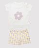 Nino Bambino 100% Organic Cotton Half Sleeves Flower Print Tee With Shorts - White
