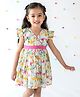 Campana Cap Sleeves Ruby Crossover Flower Print Dress - White