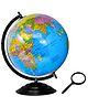 Fiddlerz Educational World Globe with Stand and Magnifying Glass Rotating Political Map for Kids Learning Geography and Exploration