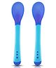 LuvLap Tiny Love Heat Sensitive Baby Feeding Spoons Set, 2pcs, BPA Free, FDA Approved, Blue
