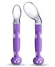 Luvlap Joy Star Baby Self Feeding Spoon Set, Soft Silicone Tip, Bpa Free, 2 Pcs, Magenta / White