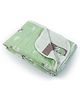 LuvLap 100% Muslin Cotton 6 layered Reversible Baby Quilt cum Wrapper Blanket - Green Bear