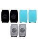 The Little Lookers Padded Baby Knee Pads Set of 3 Pairs - Black Blue Grey