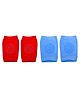The Little Lookers Anti Slip Padded Baby Knee Pads Set of 2 Pairs - Red Blue