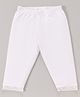 Babyhug Lace Border Three Fourth Leggings - White
