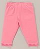 Babyhug Lace Border Three Fourth Leggings - Pink