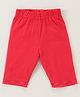 Babyhug Lace Border Three Fourth Leggings - Red