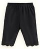 Babyhug Lace Border Three Fourth Leggings - Black