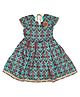 Young Birds Short Sleeves All Over Design Printed Dress - Green