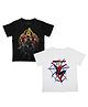 Marvel By Crossroads Pack Of 2 Half Sleeves Avengers & Spiderman Print Tees - Black & White