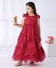 Mark & Mia Cap Sleeves Embellished Party Gown - Red