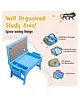 Kidoz Unicorn Blue Wooden Foldable Study Table With Storage and Pinboard - Blue