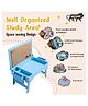 Kidoz Racer Car Blue Wooden Foldable Study Table With Storage and Pinboard - Blue