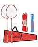 Hipkoo Badminton Racket with 10 Shuttlecocks - Red Black