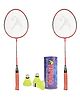 Hipkoo Badminton Racket with 3 Shuttlecocks - Red Black