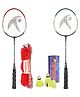 Hipkoo Toofani Badminton Racket with 3 Shuttlecocks - Blue Black