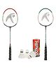 Hipkoo Toofani 007 Wide Body Rackets With Feather Shuttlecock & Free Bag - Black Red